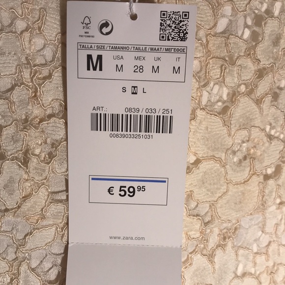 Zara lace strapless dress NWT - Picture 5 of 9